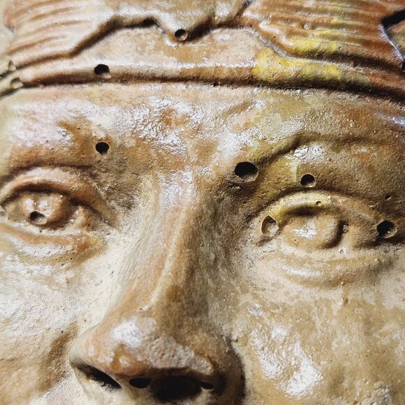 Vintage Native American Indian Woman Statue Swirl Clay Resin Carved Sculpture - Picture 13 of 16